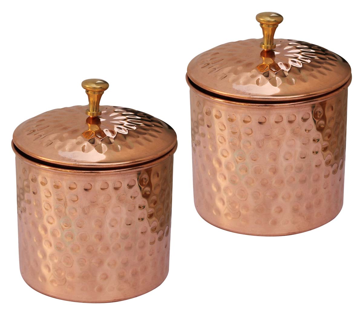 Round Jars Bulk – Jar with Lid – Cast in Copper – Hammered Effect